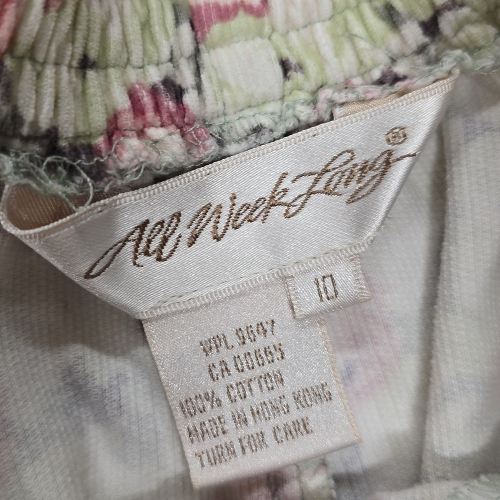 Vintage All Week Long Floral Corduroy Pants Women Size 10 High Waisted Rose - Picture 2 of 9